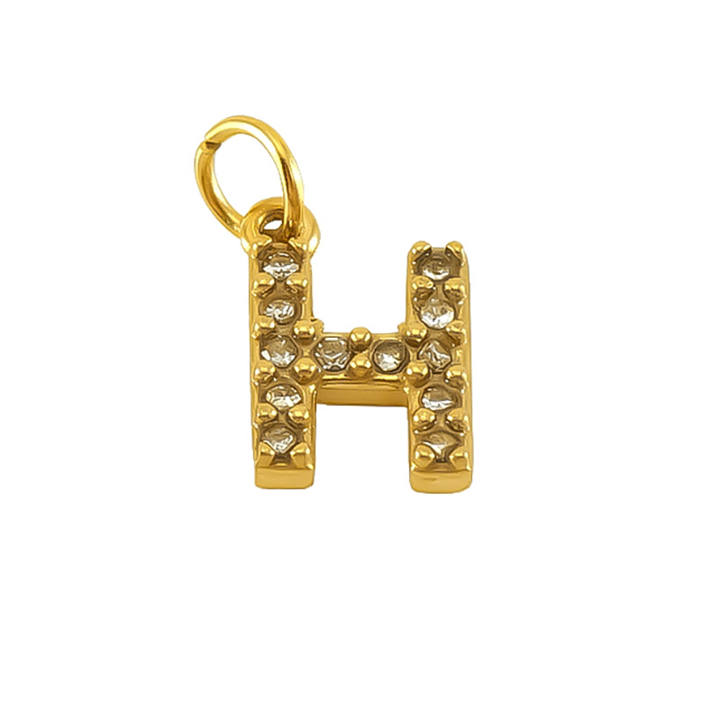 Nueva moda europea y americana de acero inoxidable con incrustaciones de diamantes 26 letras inglesas colgantes accesorios femeninos Advanced Advanced Mini letras joyas