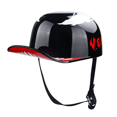 Wholesale Gray Motorcycle Harley Retro Half Helmet Personalized Safety Helmet with Duckbill Patch Motorcycle Half Helmet (Motorcycle Safety Supplies) - venom-m