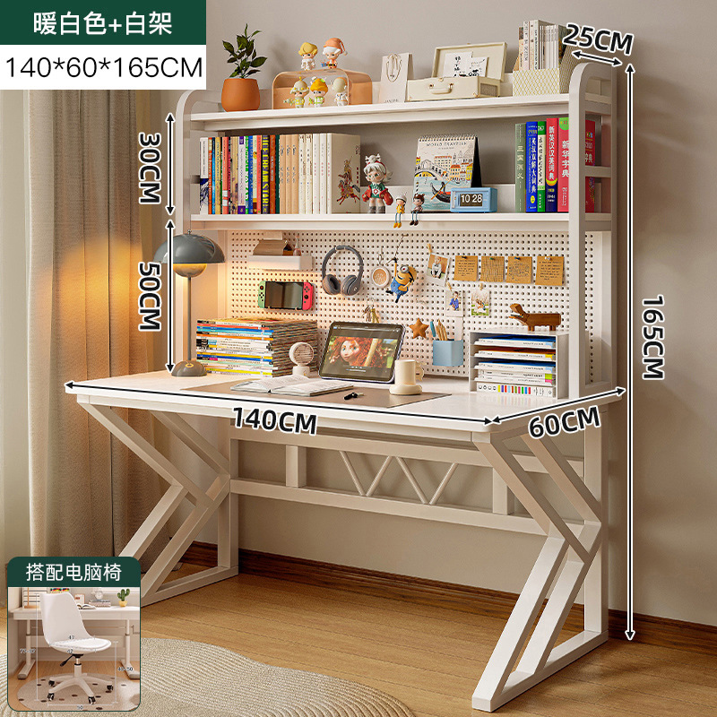 Comodador en un dormitorio simple mesa de maquillaje moderna escritorio de escritorio de computadora para estudiantes con estante de almacenamiento agujero