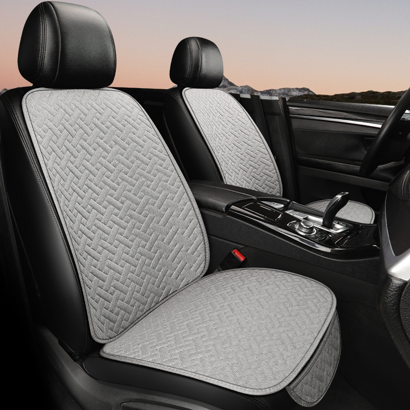 Cuatro temporadas cojín de asiento de automóvil cojín de lino cojín de cinco asientos de automóviles de estilo general de comercio exterior accesorios interiores image 5