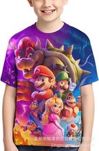 外贸Super Mario马里奥系列儿童创意童装T恤来图印刷短袖一件代发