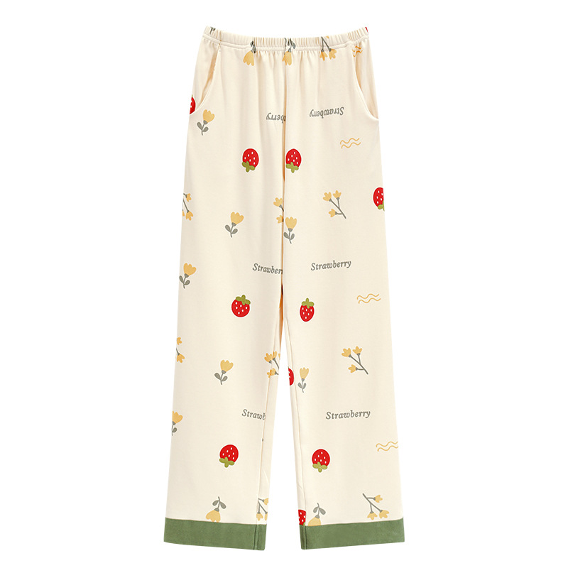 파자마 여성 여름바지 홈바지 얇은 모기방지바지 순면 엄마 여름 대형사이즈 캐주얼 외출복 가능