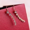 Golden earrings with zircon