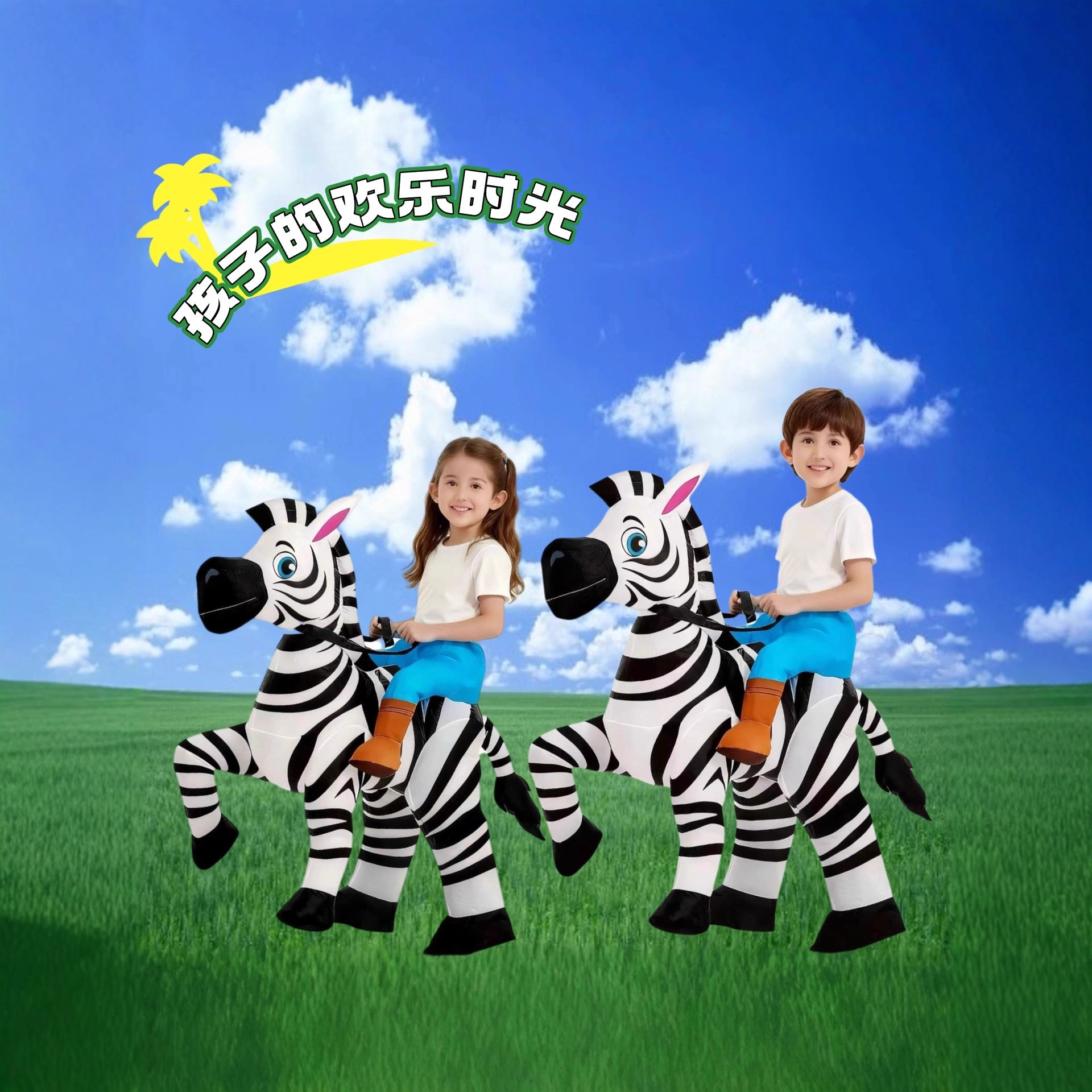 跨境亚马逊充气马服装搞怪行走人偶成人表演服万圣节派对充气服装