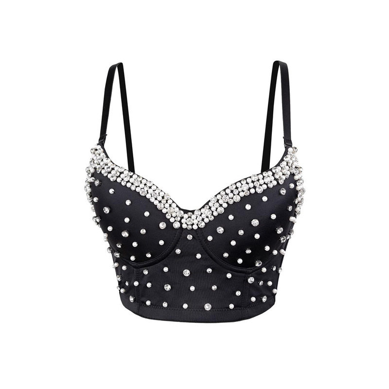 Lu Qiuguo Suspender Women's Outer Wear Sexy Waist-Revealing Puff Sleeve Waistband Pu Anti-Snakeskin High-End Vest Db1575