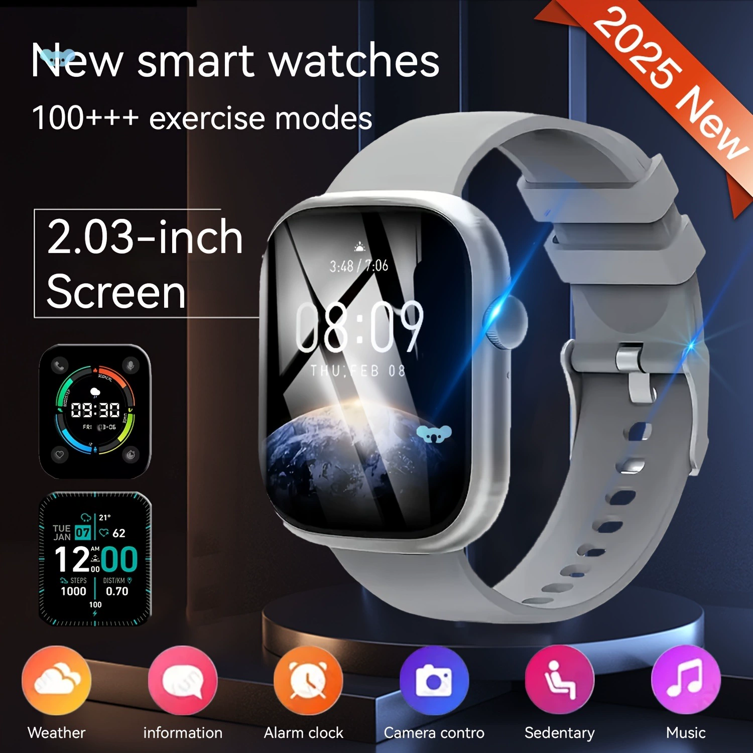 Лучшие умные часы 2025 года: 2,03-дюймовый сенсорный экран HD 100