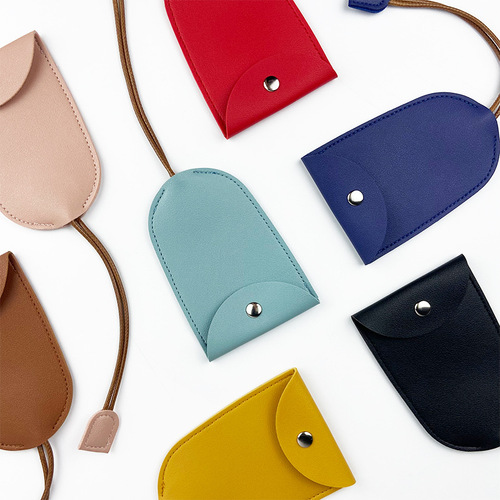 Car pull-out key storage bag portable compact mini key storage bag PU leather key bag