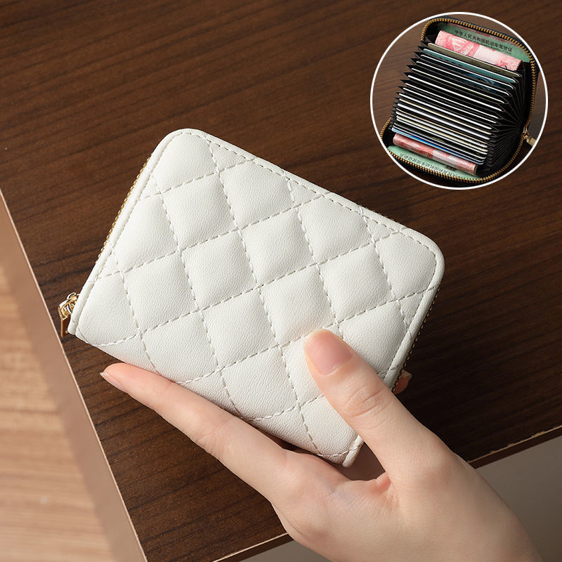 Cartera de tarjetas de diseño lindo y pequeño, billetera de múltiples tarjetas, billetera de identificación para mujer, elegante y exquisita