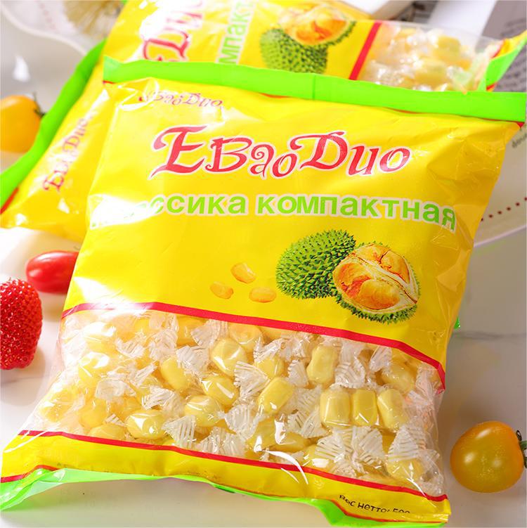 出口俄宝多泰国风味特浓榴莲糖喜糖软糖水果味奶糖网红零食特产