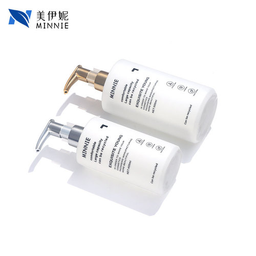 300ml500ml flat shoulder cylindrical shower gel bottle lotion bottle sub-bottle shampoo bottle plush material pe bottle