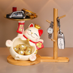 招き猫玄関飾り新築祝いギフト樹脂工芸品ハイエンドキー収納装飾新スタイル