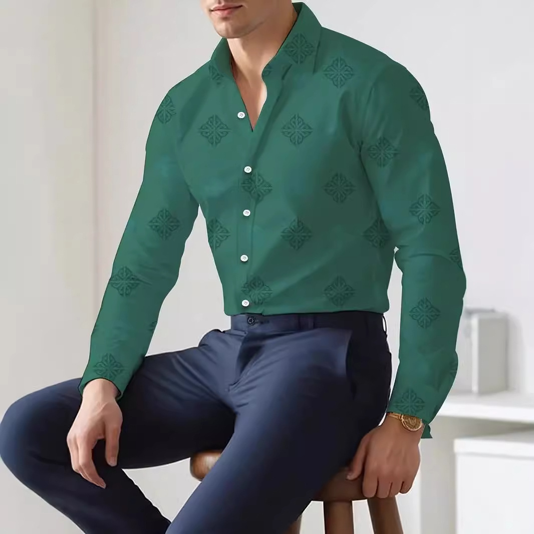 Hombre de alta calidad color sólido suelto 2024 nuevo estilo salvaje camisa de botones de manga larga blusa de otoño MB12