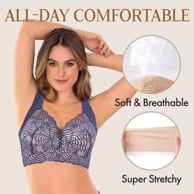 Cross-Border Bra7X Large Size Lace Vest-Style Sports Bra Without Underwire, Comfortable for Sleep, European and American Sexy Lingerie Cross-Border Bra7X Large Size Lace Vest-Style Sports Bra Without Underwire, Comfortable for Sleep, European and American Sexy Lingerie