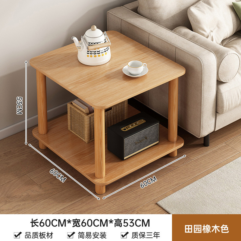 ソファサイドテーブル、シンプルな二層コーヒーテーブル、小さなテーブル、シンプルな賃貸住宅、家庭用の小さなベッドサイドテーブル、収納ラック|undefined