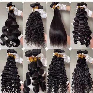真人发发帘 Straight body Deep Water Wave Curly Human Hair