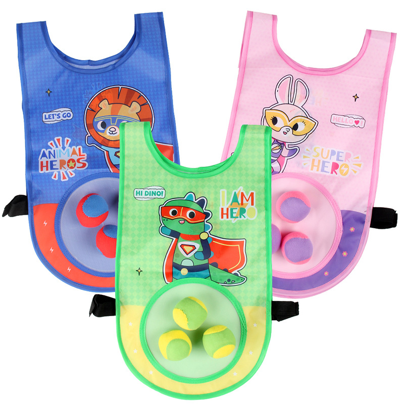 Niños evitan camisetas pegajosas juguetes 2 en 1 juegos chaleco chaleco de jardín de infantes juguetes de pelota pegajosas
