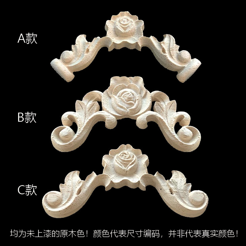 東陽の木の彫刻のヨーロッパ式の箱の花は実木のデカールコーナーのバラの家具の部品の木の花の現物を飾ります。|undefined