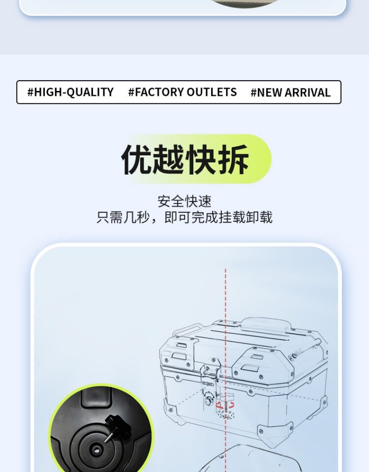 Wanlihao is suitable for the No.9 F2z110 electric vehicle tail box, motorcycle trunk F2z90, non-aluminum alloy, large capacity