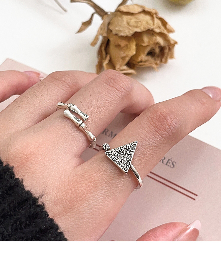 Women'S Gender 925 Sterling Silver Triangle Open Ring