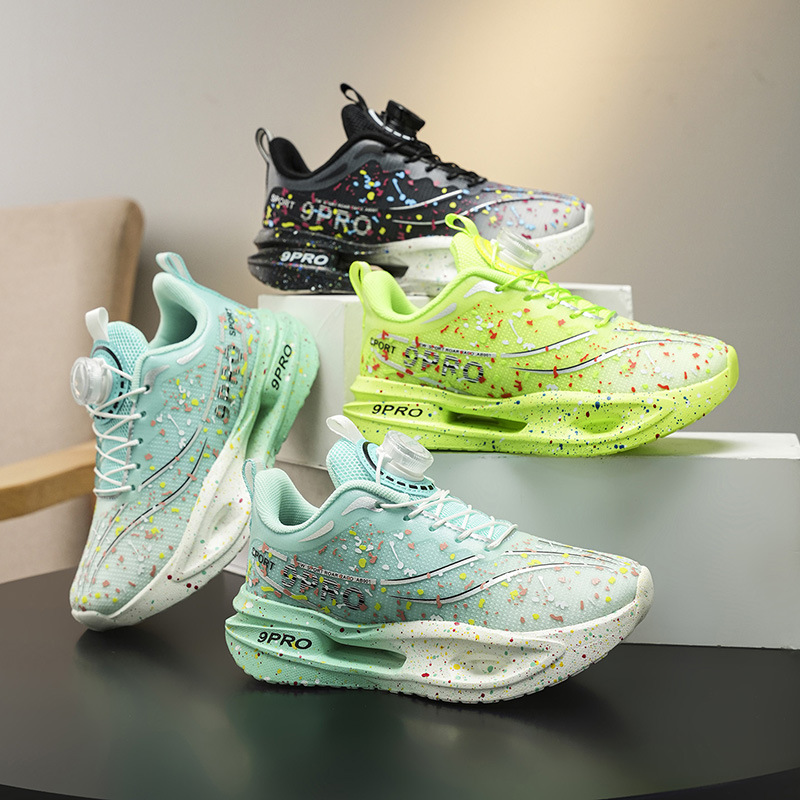 Fábrica de suministro de primavera y otoño zapatos de corrida de malla giratorios zapatos de niños respirables al aire libre zapatos de niños antideslizantes