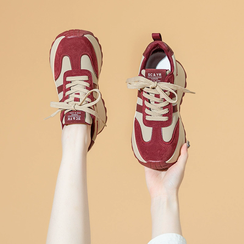 Женские туфли Forrest Gump Daddy на толстой подошве, новинка осени и зимы 2025 года, повседневная модная маленькая женская обувь с внутренним утеплением 8 см