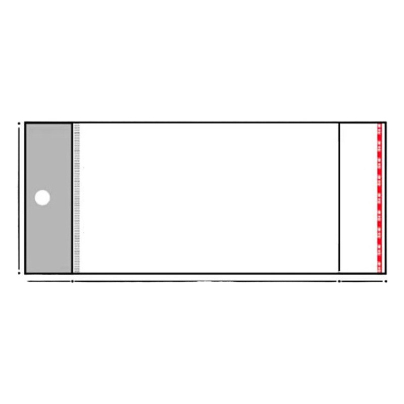 OPP transparente plástico auto-adhesivo bolsa colgante agujero desgaste uñas joyería bolsa clip largo avión bolsa de embalaje al por mayor