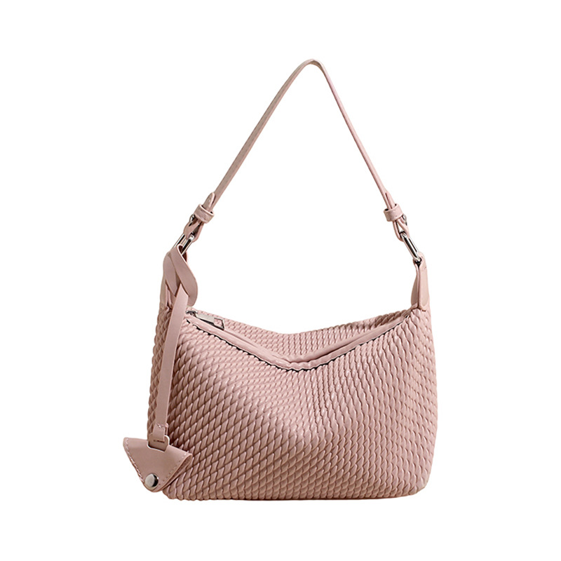 Nicho Zhong tejido bolso de brazo portátil mujeres 2026 nuevo versátil bolso de mano casual diario bolso de hombro sensación de bolso