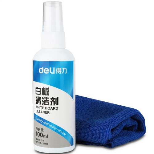 Deli 7859 Whiteboard Cleaner 100ml Conference Whiteboard Cleaning Set Whiteboard Accessories Wipe Cloth Office Wholesale