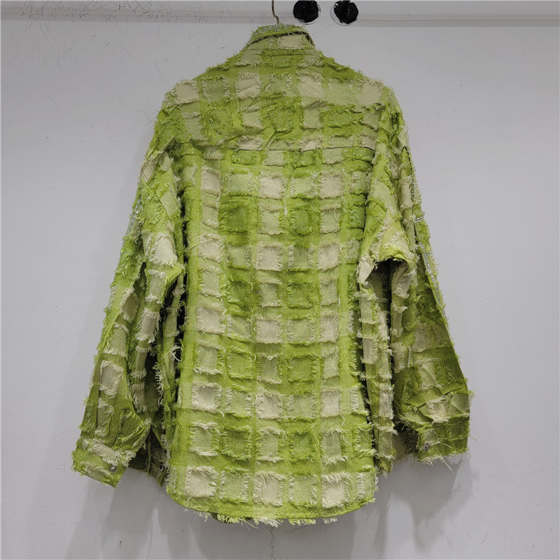 European Collection 2024 Spring New Style Elegant Women's Shirt With Heavy Beaded Rhinestone Embellishments And Plaid_ecoleips.com
