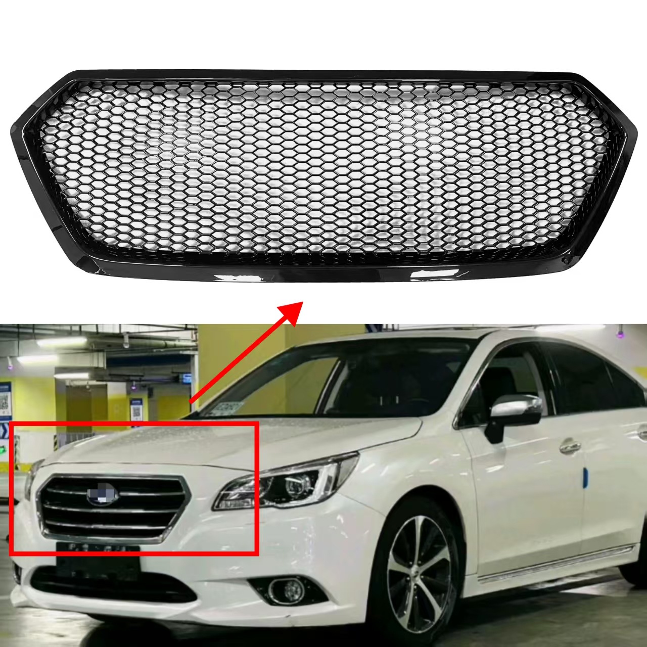 Cross-Border Exclusive for Subaru Legacy Outback 15-18 Front Bumper Grille Matte Black