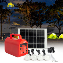 外贸热销HB2500家用太阳能发电小系统照明灯户外野营收音机应急灯