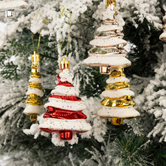 龍虎新品クロスボーダークリスマスペンダントライトタワープラスチック彩色クリスマスツリーペンダント道具クリスマス装飾