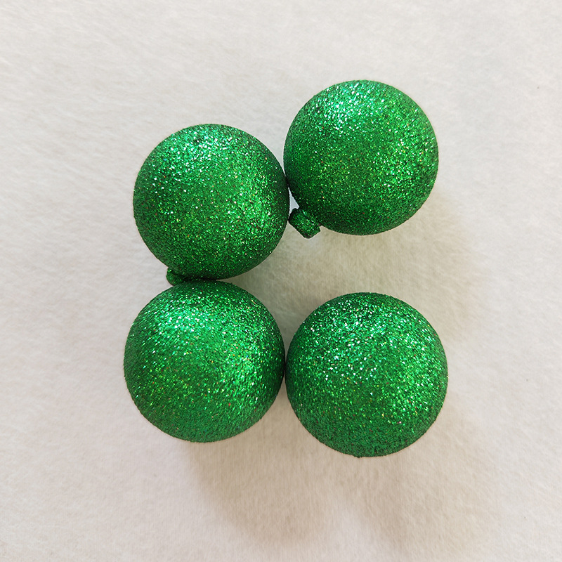 3CM 크리스마스 볼-그린 글리터
