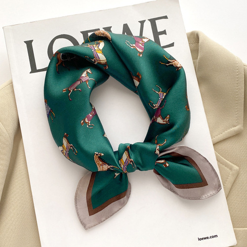  Spring and Autumn New Retro Fashion Elegant Square Scarf for Women Silk Silk Scarf Real Silk Neck Scarf French Hairband