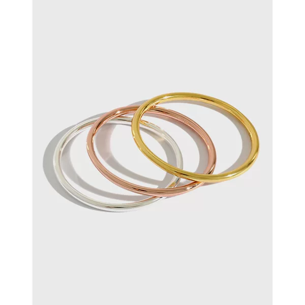 1.2 line ring South Korea S925 sterling silver fine ring smooth line ring INS Korean student simple silver ring