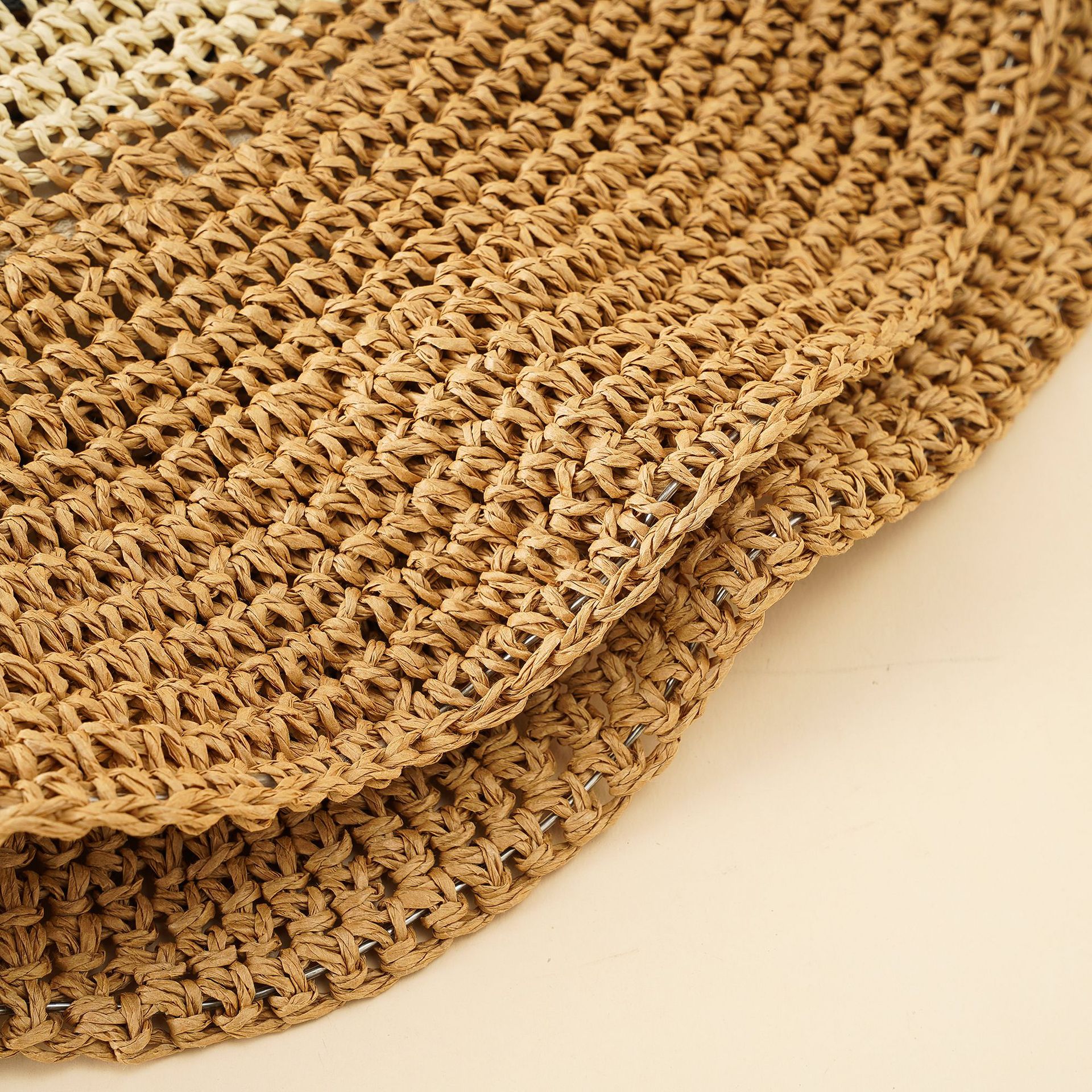 Primavera y verano nuevo sombrero de paja hembra pescador cuenca sombrero coreano estilo viaje playa protección solar rayas sol fresco sombrero