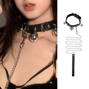Niche Design Bell Collar Women's Neck Belt Chain Black and White Necklace Clavicle Chain Choker Trend