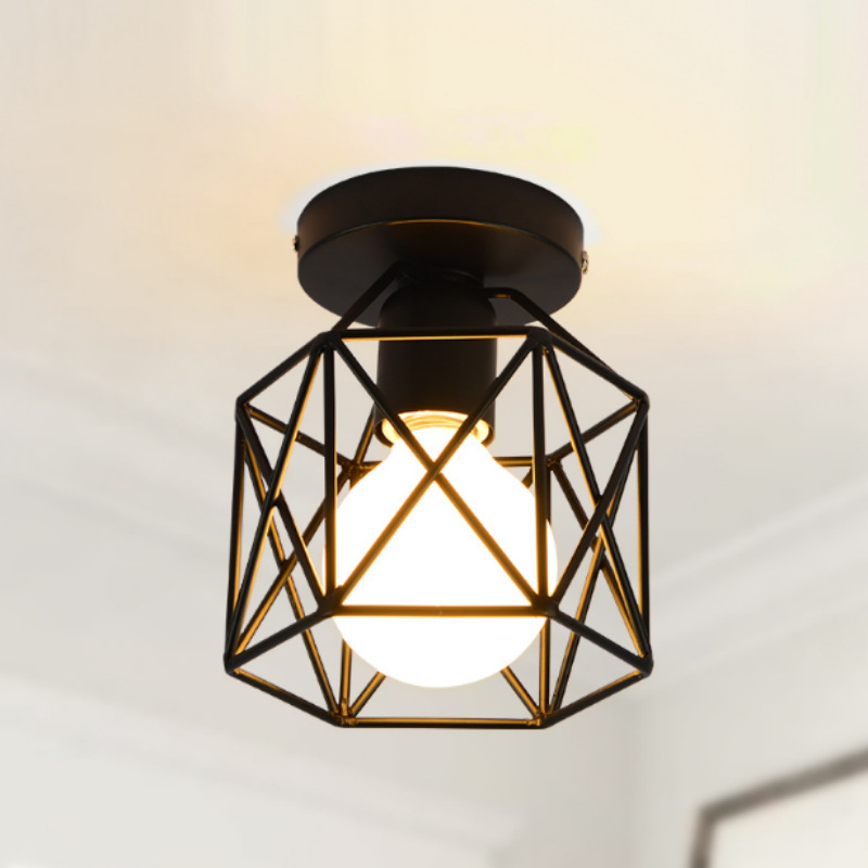 Cross-Border Retro Creative Restaurant Corridor Led Single-Head Small Ceiling Lamp Scandinavian Clothing Store Entrance Personalized Lamps