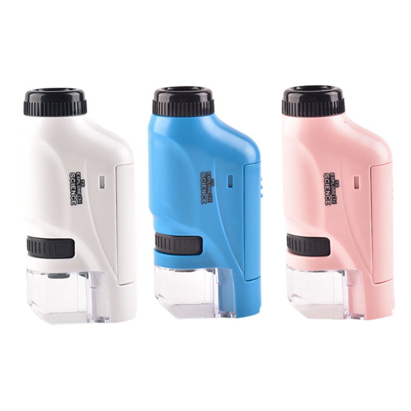 Microscopio portátil de mano para niños luz experimento de ciencia biológica niños Regalo De estudiante juguetes educativos