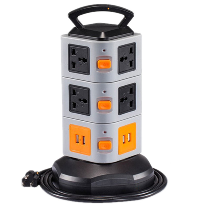 排插工厂JW立式插座带USB提手收线盘插线板英规新加坡立式插座