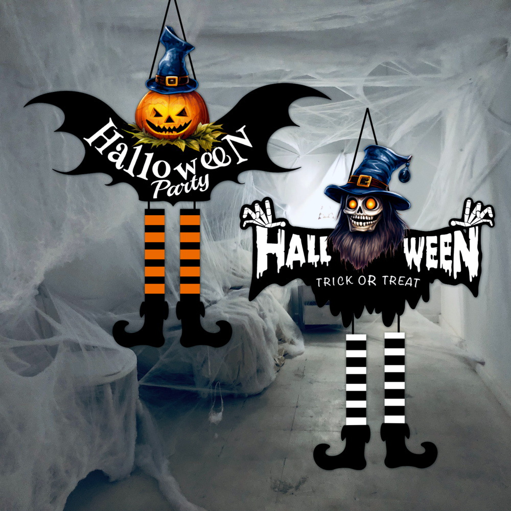 Nuevo colgante de papel de Halloween transfronterizo impresión creativa calabaza bruja zombie colgante decoración del bar del centro comercial