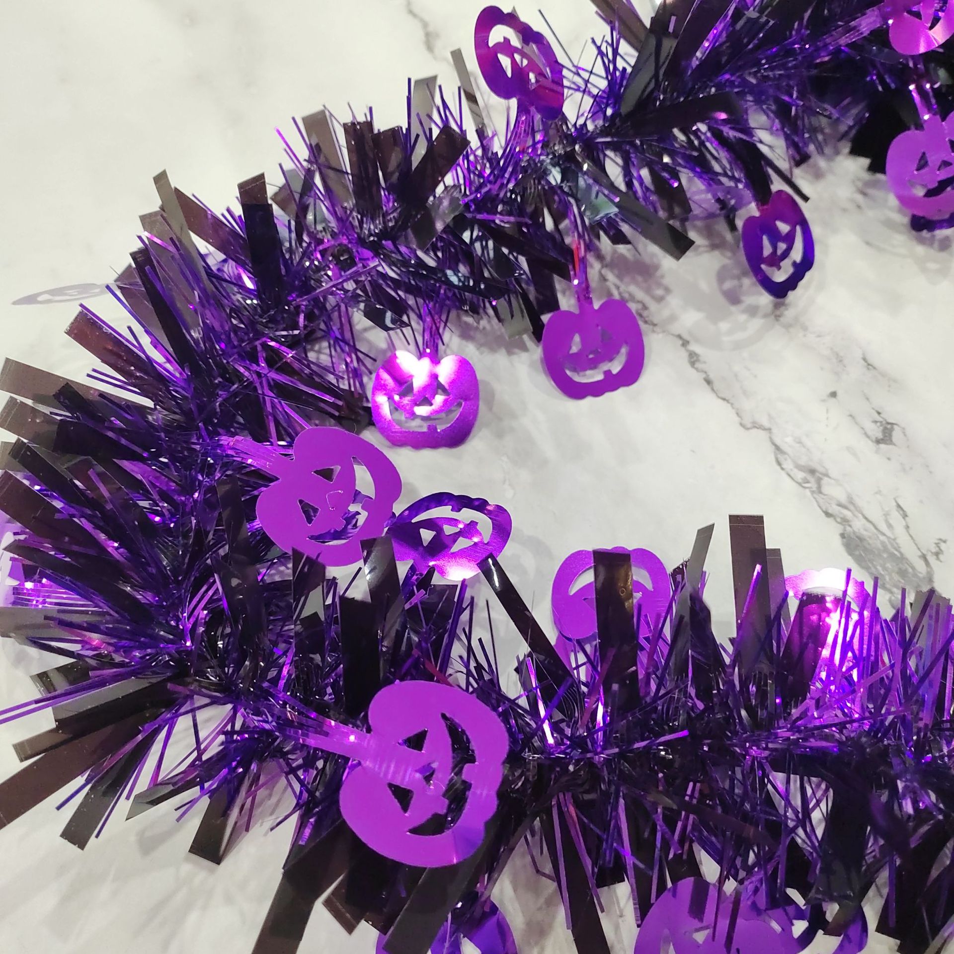 Halloween Party Supplies Pumpkin Color Ribbon Decorations, Colorful 2m Color Ribbon Halloween Decorations Bat Hair Ribbon