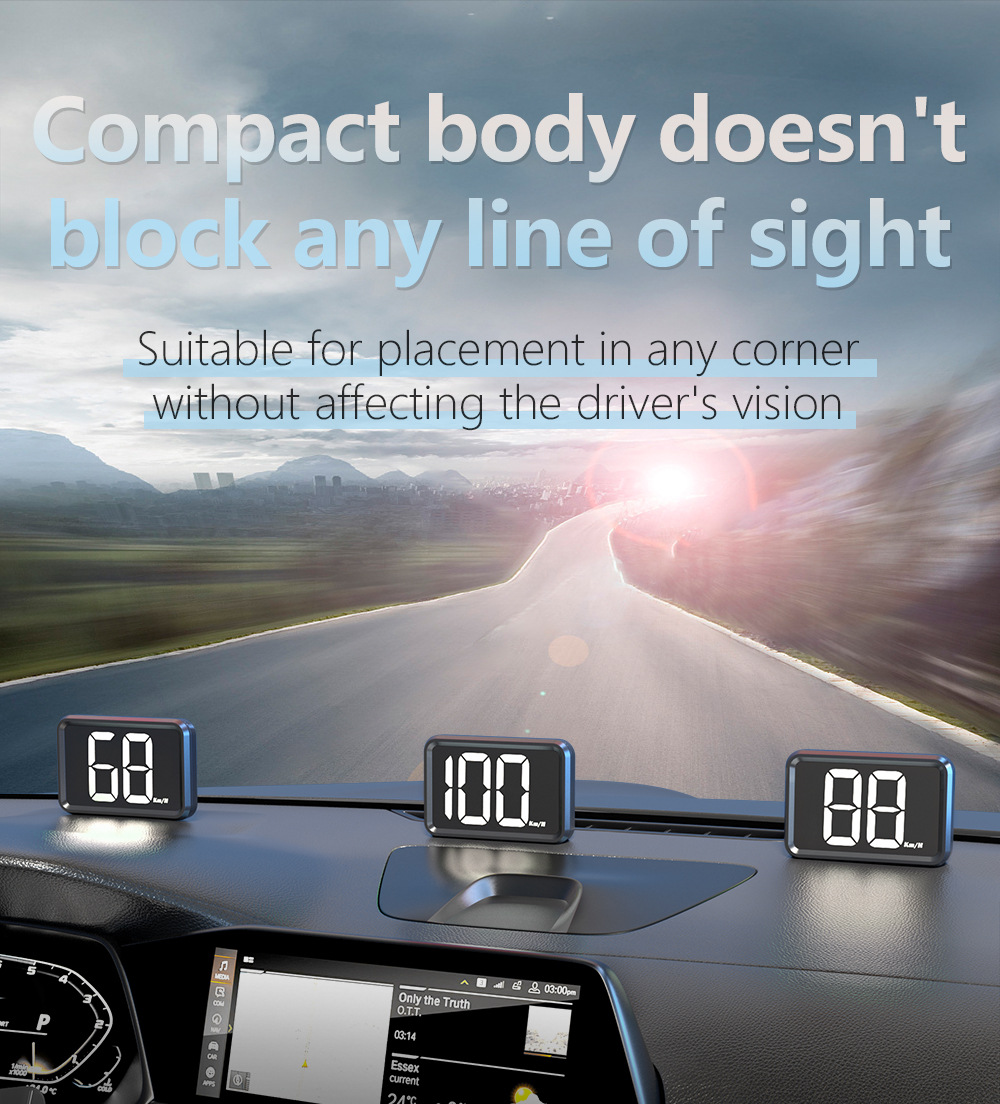 HUD Head-Up Display Car-mounted Beidou GPS Speed Display New Energy Multi-functional Instrument Head-Up Instrument Speedometer