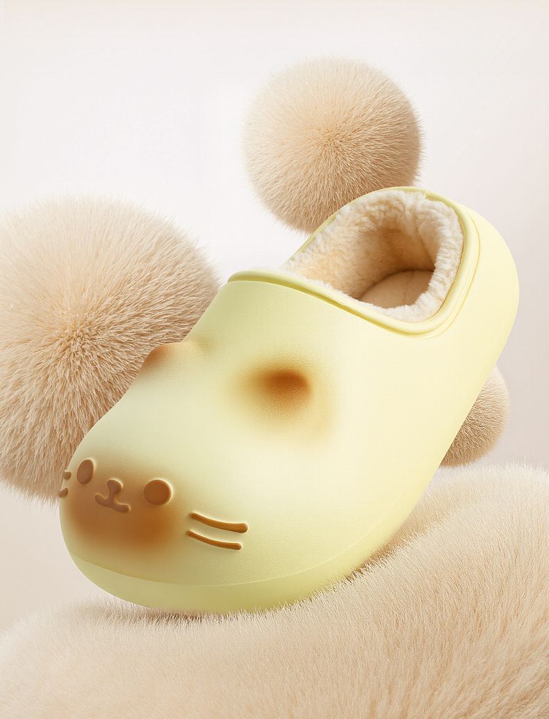 Leuke poes pantoffels voor dames met fleece voering antislip_voghion.com