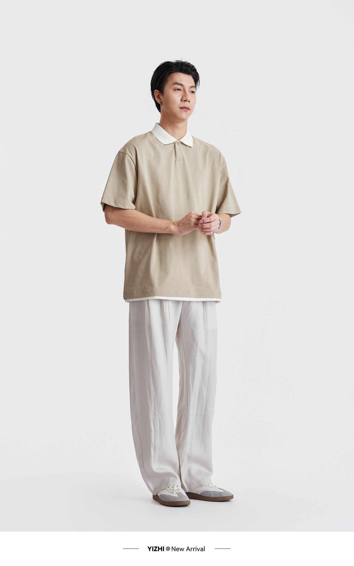 Áo Polo Nam Cổ Bẻ Phong Cách Cổ Điển, Chất Liệu Cotton Thoáng Mát, Form Rộng Vai Xuôi — màu sắc chi tiết 21