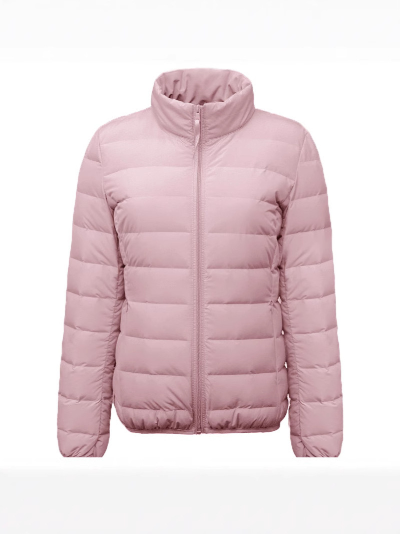 Tik Tok transfronterizo caño invierno plumón chaqueta de mujer ligera corta estilo coreano sin costuras en un tejido de gran tamaño abrigo caliente moda image 6