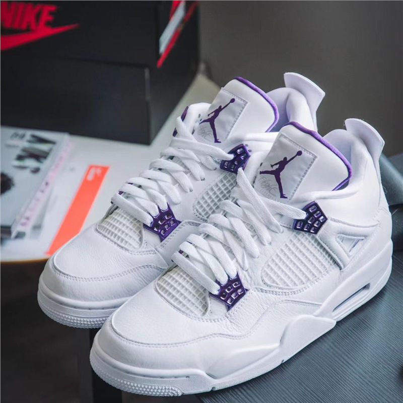 Aj4 Metallic Purple Mid-Top Trendy Patchwork Retro Basketball Shoes, Versatile and Stylish with High Aesthetic Value Ct8527-115 Aj4 Metallic Purple Mid-Top Trendy Patchwork Retro Basketball Shoes, Versatile and Stylish with High Aesthetic Value Ct8527-115