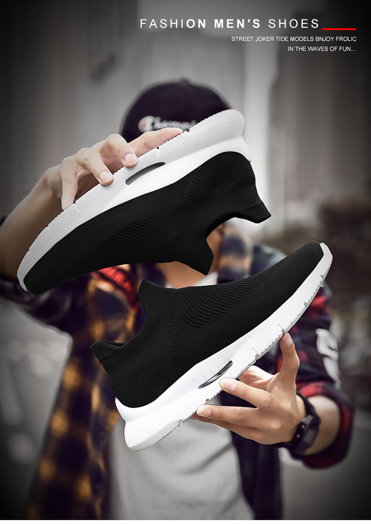 9025 Herrenschuhe, fliegende gewebte Socken, Sneakers, Frühling, niedriger Schnitt, Fuß, Stretch-Mesh, Walking, Laufen, Freizeitschuhe, trendige Schuhe_voghion.com