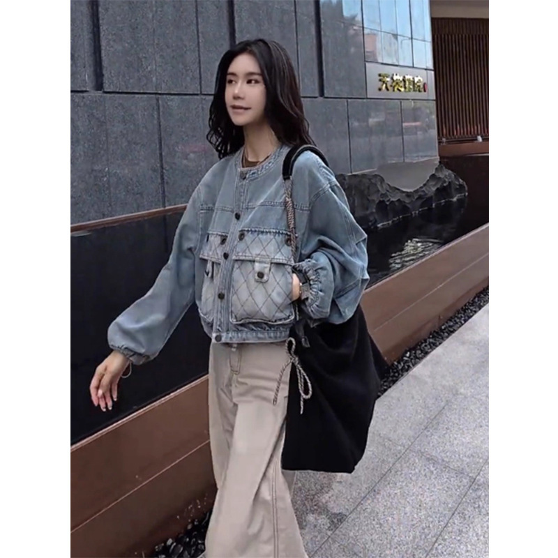 韩版复古气质宽松牛仔外套女装2025秋季新款休闲百搭时髦减龄上衣|undefined