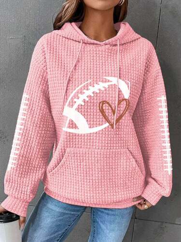 Women's Hooded Sweatshirt with Rugby Print, Novelty Style, Cross-Border Trade, , Pullover, Checkered Pattern